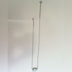 Kendra Scott Elisa Silver Pendant Necklace in Light Blue Illusion